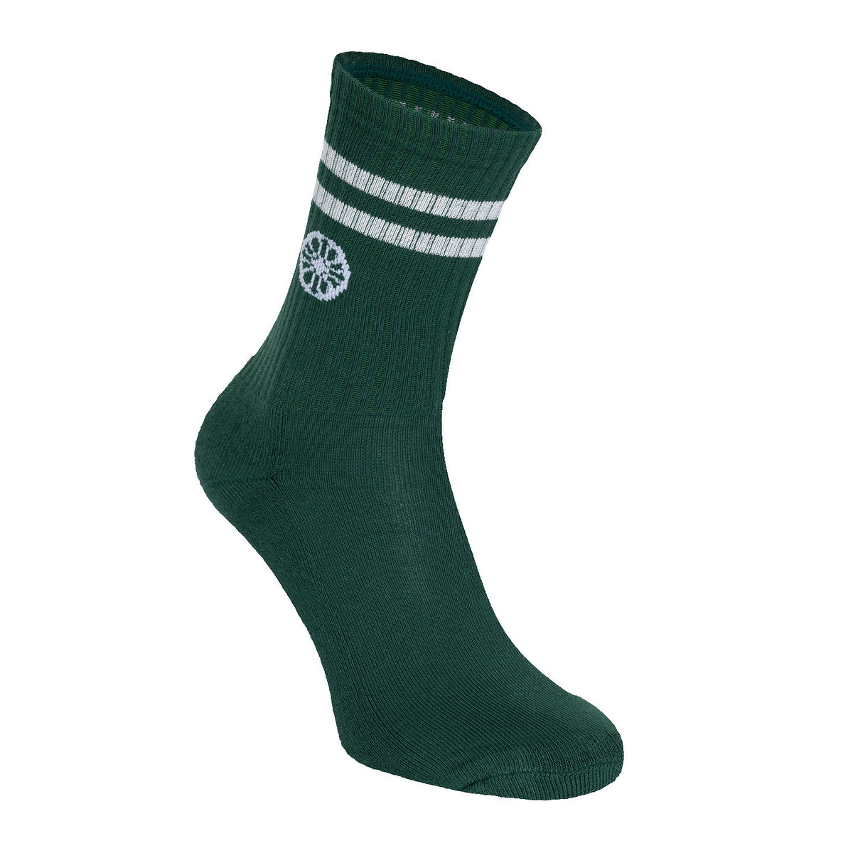 Striped short sock in groen (Hunter Green) – foto 2