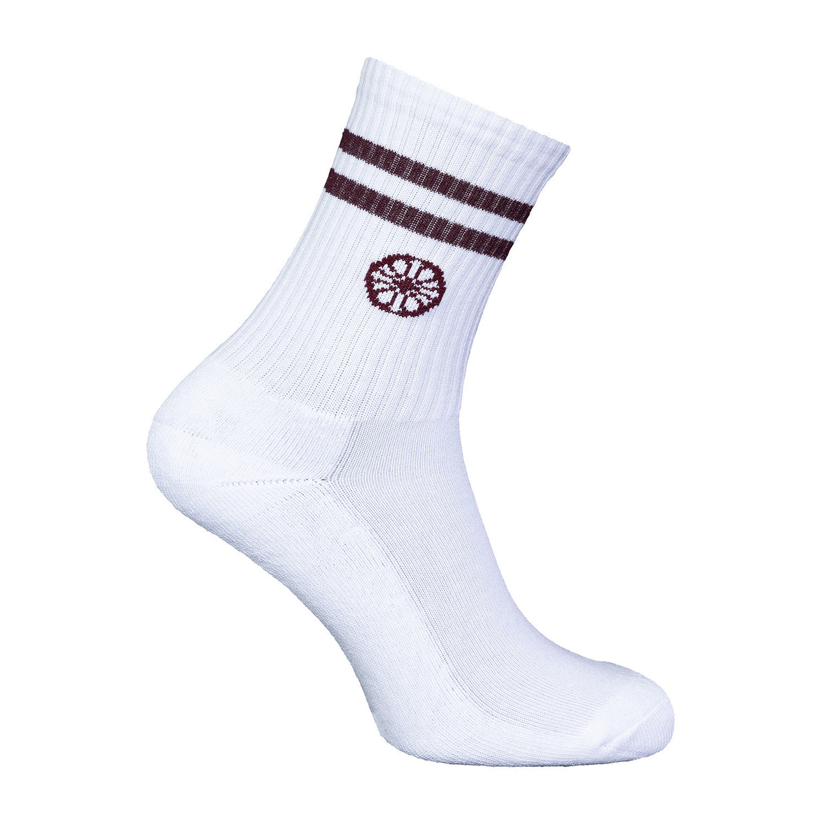 Striped crew sock in rood (Dark Berry) – foto 4