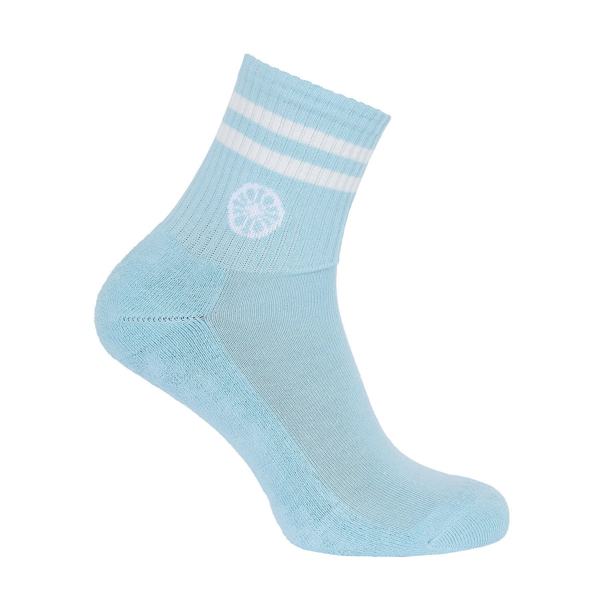 Striped short sock in blauw (Serene Blue) – foto 4