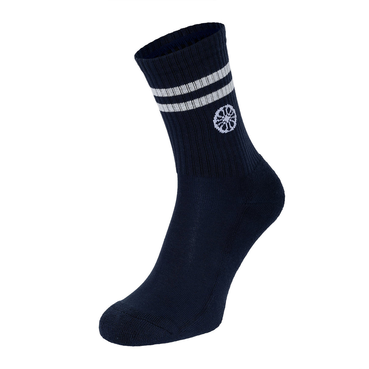 Striped crew sock in blauw (Night Blue) – foto 2