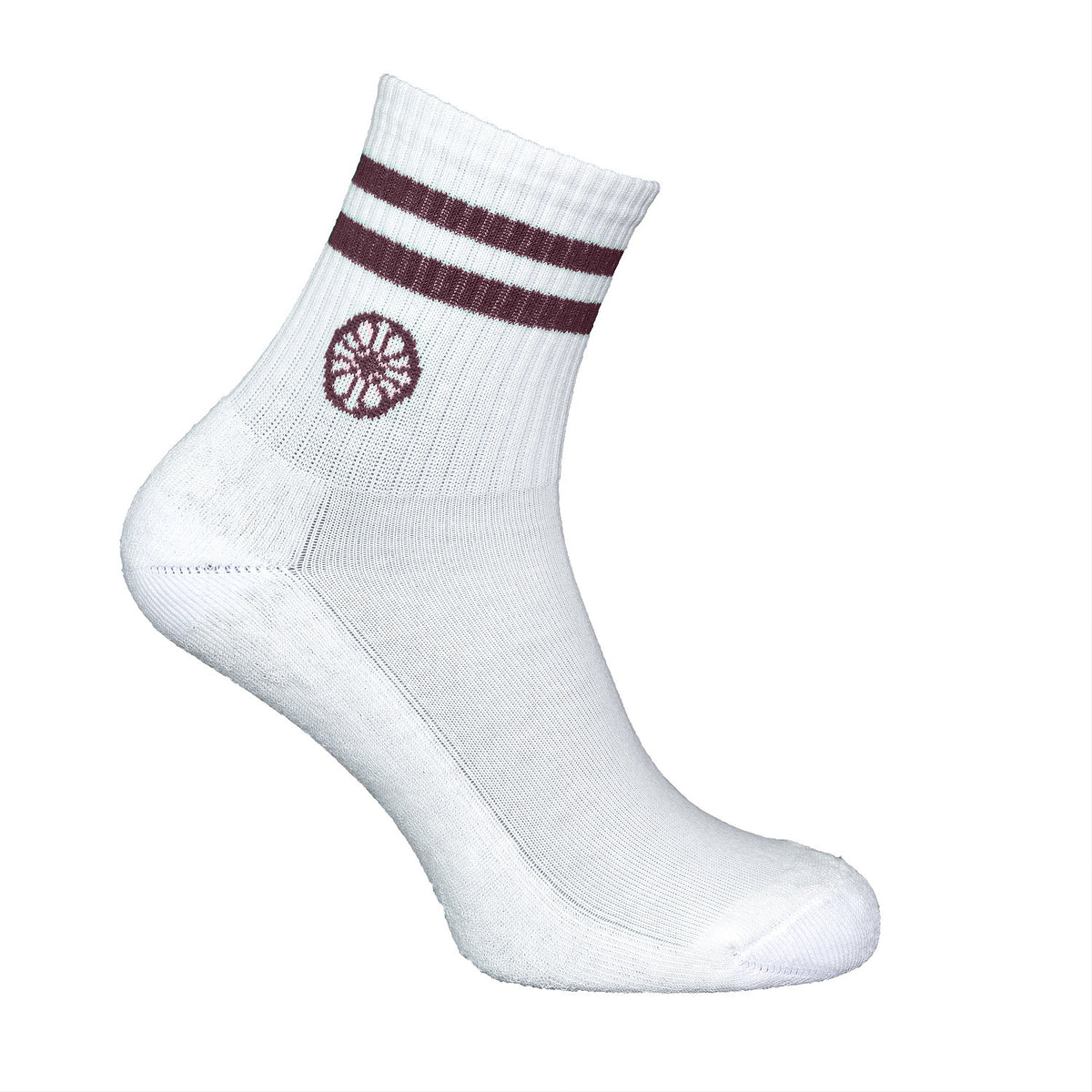 Striped short sock in rood (Dark Berry) – foto 4