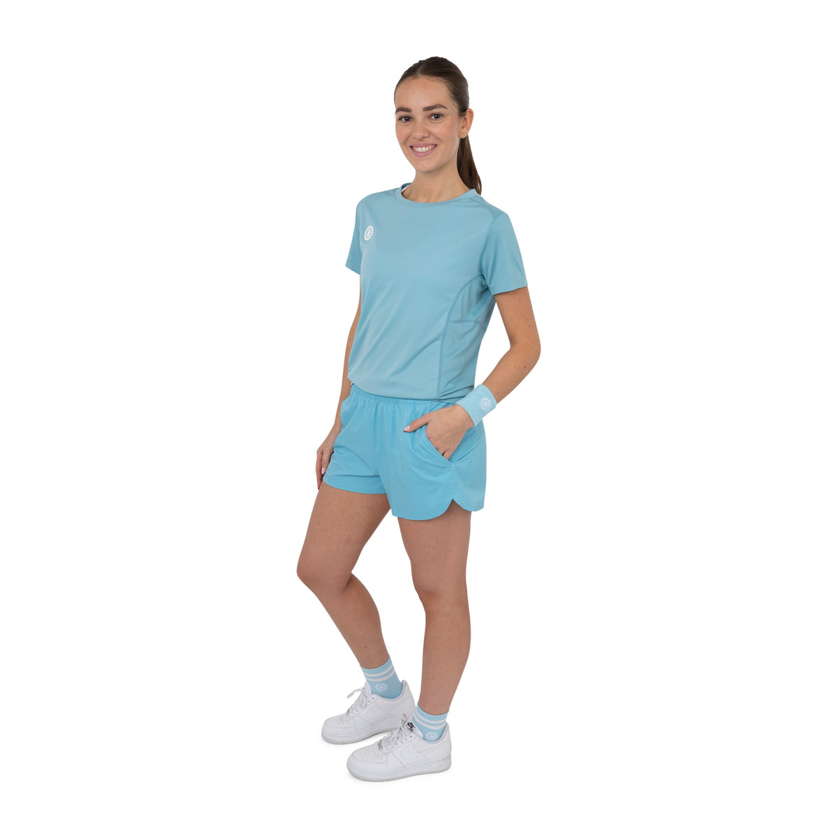 Women agility round neck tee in blauw (Serene Blue) – foto 6