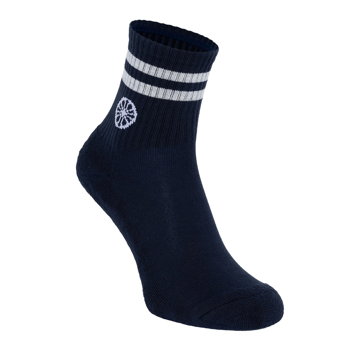 Striped short sock in blauw (Night Blue) – foto 3